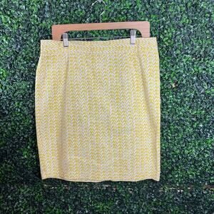 Cynthia Rowley, Yellow White Pencil Skirt, Women’s Size 12